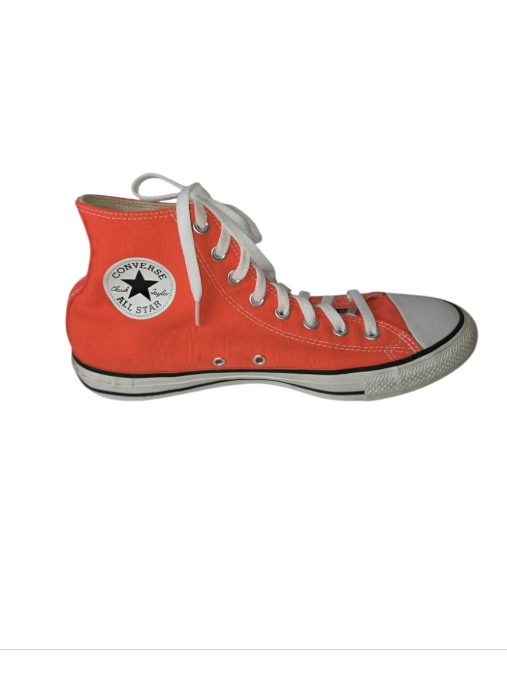 Converse Chuck Taylor All Star Orange High Top Sneakers Mens 9 Womens 11 - Picture 2 of 11